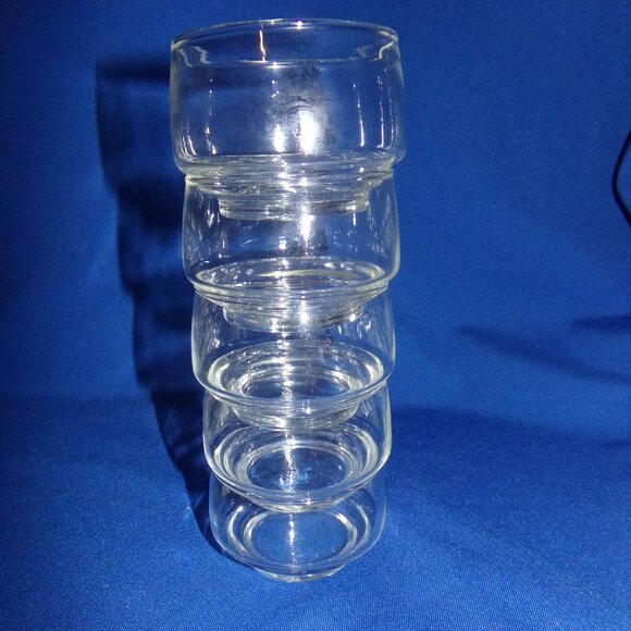 Vintage Glass Dessert Cups - Stackable - Pudding, Mousse, Custard, 5 Bowl Set - Picture 4 of 6